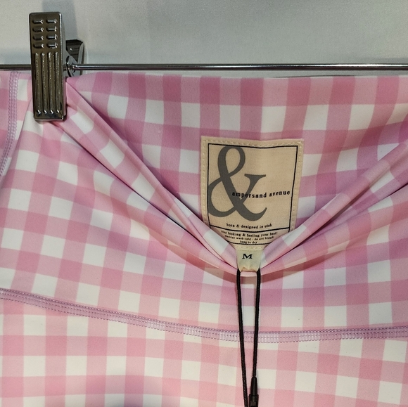 NWT Ampersand Pastel Pink Gingham Biker Shorts Sporty Balletcore Y2K Medium & 2X - Picture 4 of 11